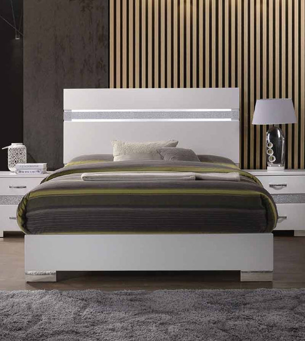 Acme Furniture - Naima II White High Gloss Eastern King Bed - 26767EK