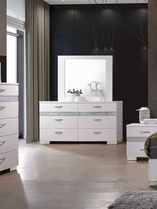 Acme Furniture - Naima II White High Gloss Dresser with Mirror - 26774-75