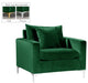 Meridian Furniture - Naomi 3 Piece Living Room Set in Green - 633Green-S-3SET - GreatFurnitureDeal