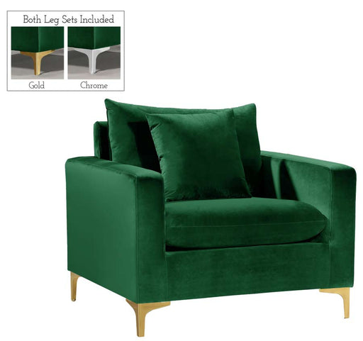Meridian Furniture - Naomi 3 Piece Living Room Set in Green - 633Green-S-3SET - GreatFurnitureDeal