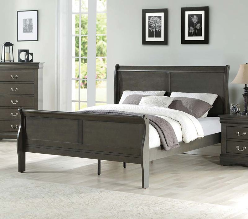 Acme Furniture - Louis Philippe Dark Gray Eastern King Bed - 26787EK - 26787EK