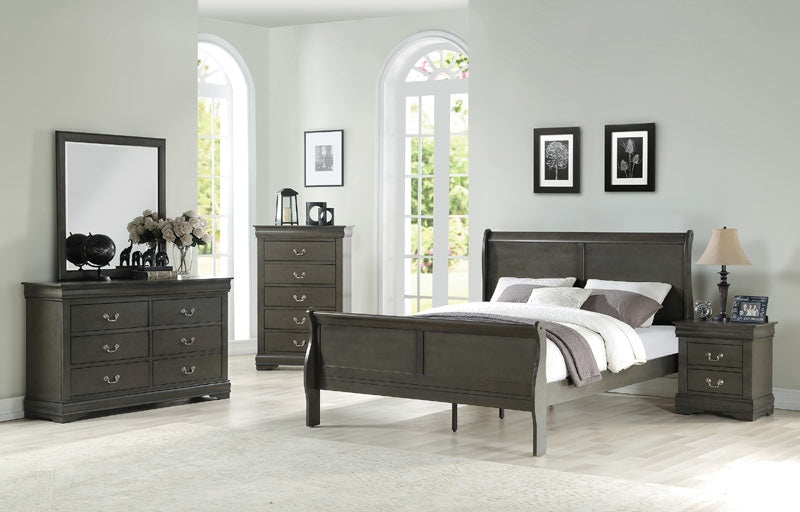 Acme Furniture - Louis Philippe Dark Gray 4 Piece Full Bedroom Set - 26805F-4SET