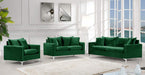 Meridian Furniture - Naomi Velvet Sofa in Green - 633Green-S - GreatFurnitureDeal