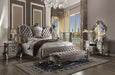 Acme Furniture - Versailles Velvet & Antique Platinum 5 Piece Queen Bedroom Set - 26820Q-48-5SET - GreatFurnitureDeal
