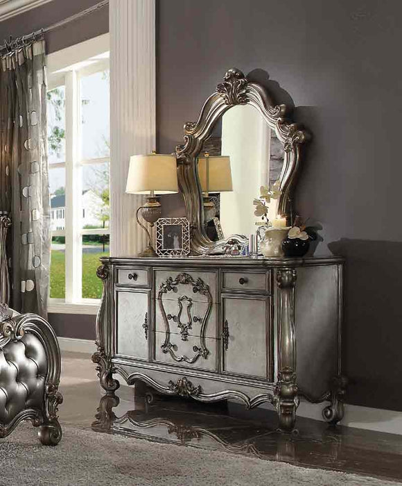 Acme Furniture - Versailles Antique Platinum Dresser with Mirror - 26844-45 - GreatFurnitureDeal