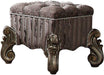 Acme Furniture - Versailles Fabric & Antique Platinum Vanity Stool - 26848