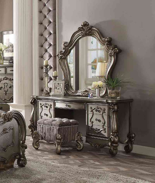Acme Furniture - Versailles Antique Platinum 3 Piece Vanity Desk Set- 26847-3SET