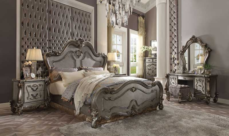 Acme Furniture - Versailles Antique Platinum 3 Piece Queen Bedroom Set - 26860Q-3SET - GreatFurnitureDeal