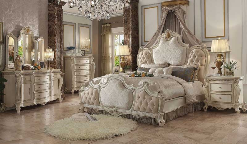 Acme Furniture - Picardy Antique Pearl 3 Piece California King Upholstered Panel Bedroom Set - 26874CK-3SET - GreatFurnitureDeal