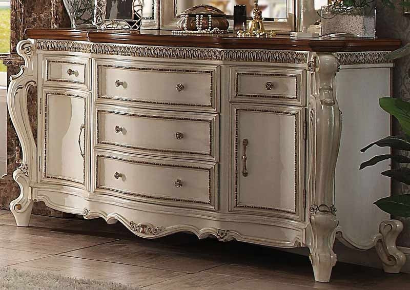 Acme Furniture - Picardy Antique Pearl & Cherry Oak Dresser - 26905 - GreatFurnitureDeal