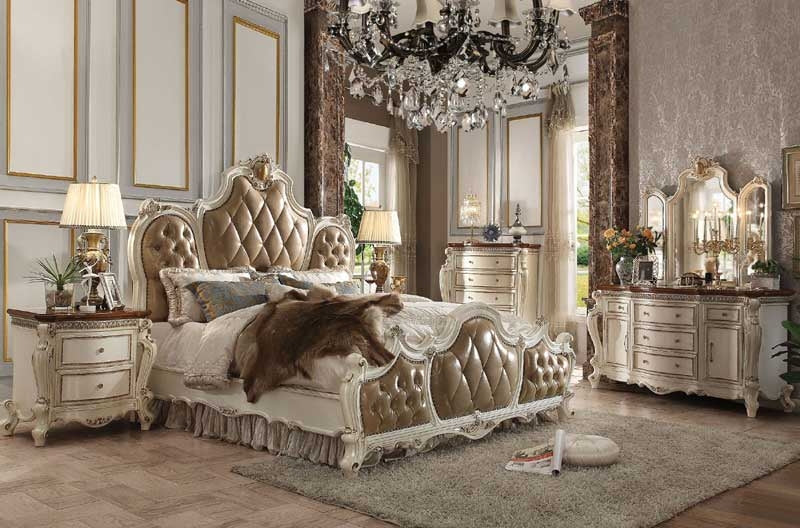 Acme Furniture - Picardy Antique Pearl 3 Piece Eastern King Panel Bedroom Set - 26897EK-3SET - GreatFurnitureDeal