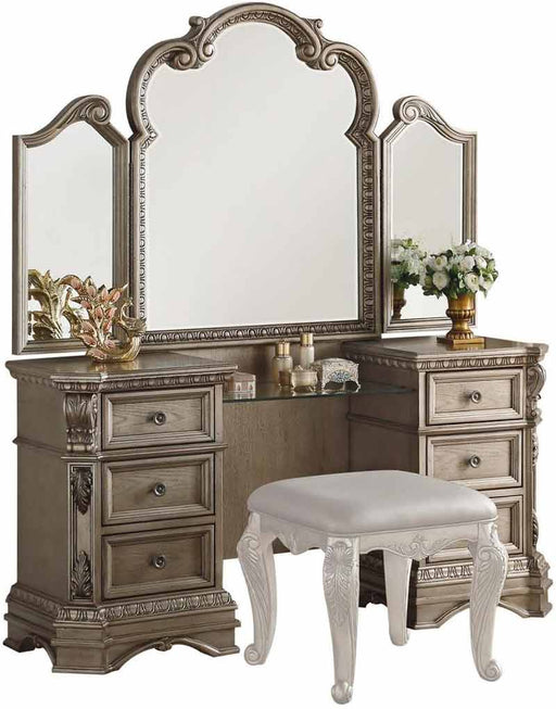 Acme Furniture - Northville Vanity Desk in Antique Champagne - 26940 - GreatFurnitureDeal