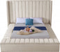 Meridian Furniture - Kiki Velvet King Bed in Cream - KikiCream-K - GreatFurnitureDeal