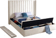 Meridian Furniture - Kiki Velvet Queen Bed in Cream - KikiCream-Q - GreatFurnitureDeal