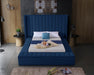 Meridian Furniture - Kiki Velvet Queen Bed in Navy - KikiNavy-Q - GreatFurnitureDeal