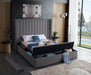 Meridian Furniture - Kiki Velvet King Bed in Grey - KikiGrey-K - GreatFurnitureDeal