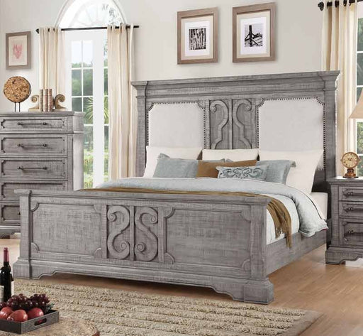 Acme Furniture - Artesia Tan Fabric & Salvaged Natural Queen Bed - 27090Q