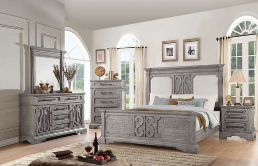 Acme Furniture - Artesia Tan Fabric & Salvaged Natural 4 Piece Queen Bedroom Set - 27090Q-4SET