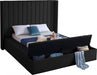 Meridian Furniture - Kiki Velvet Queen Bed in Black - KikiBlack-Q - GreatFurnitureDeal