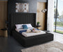 Meridian Furniture - Kiki Velvet Queen Bed in Black - KikiBlack-Q - GreatFurnitureDeal