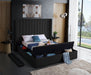 Meridian Furniture - Kiki Velvet Queen Bed in Black - KikiBlack-Q - GreatFurnitureDeal