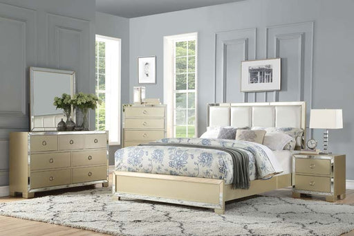 Acme Furniture - Voeville II PU & Champagne 4 Piece Eastern King Bedroom Set - 27127EK-4SET - GreatFurnitureDeal