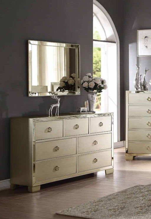 Acme Furniture - Voeville II Champagne Dresser with Mirror - 27144-45 - GreatFurnitureDeal