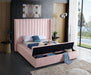 Meridian Furniture - Kiki Velvet King Bed in Pink - KikiPink-K - GreatFurnitureDeal