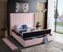 Meridian Furniture - Kiki Velvet Queen Bed in Pink - KikiPink-Q - GreatFurnitureDeal