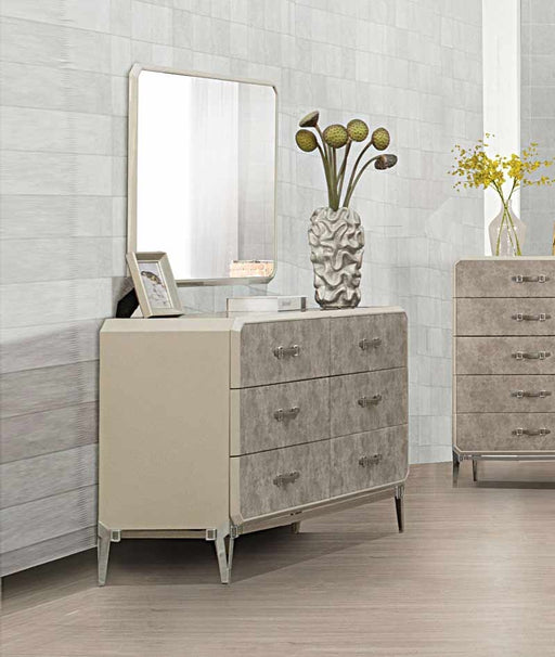 Acme Furniture - Kordal Vintage Beige PU Dresser with Mirror - 27204-05 - GreatFurnitureDeal