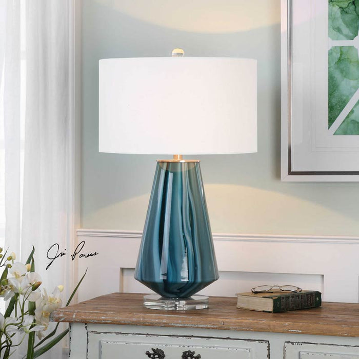 Uttermost - Pescara Teal-Gray Glass Lamp - 27225-1