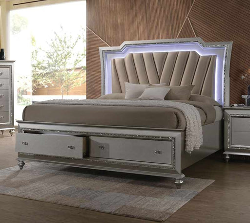 Acme Furniture - Kaitlyn PU & Champagne California King Bed with Storage - 27224CK - GreatFurnitureDeal