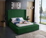 Meridian Furniture - Kiki Velvet Queen Bed in Green - KikiGreen-Q - GreatFurnitureDeal