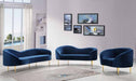 Meridian Furniture - Ritz Velvet Loveseat in Navy - 659Navy-L - GreatFurnitureDeal