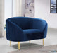 Meridian Furniture - Ritz Velvet Chair in Navy - 659Navy-C - GreatFurnitureDeal