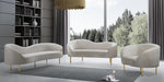 Meridian Furniture - Ritz Velvet Loveseat in Cream - 659Cream-L - GreatFurnitureDeal