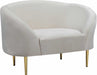 Meridian Furniture - Ritz Velvet Chair in Cream - 659Cream-C - GreatFurnitureDeal