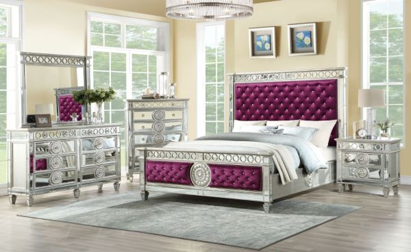 Acme Furniture - Varian Eastern King Bed in Mirrored - 27367EK - GreatFurnitureDeal