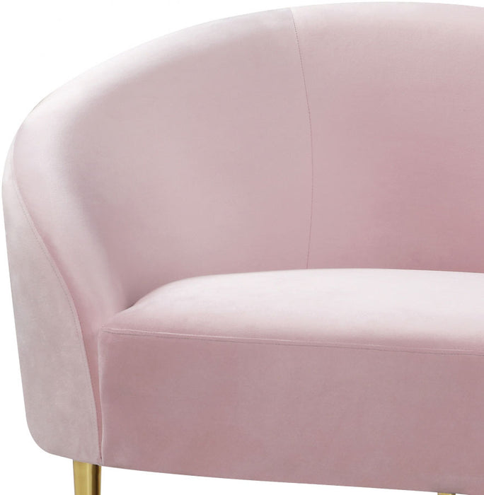 Meridian Furniture - Ritz Velvet Loveseat in Pink - 659Pink-L - GreatFurnitureDeal