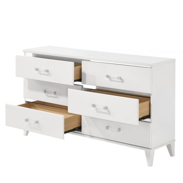 Acme Furniture - Chelsie 6 Piece Eastern King Bedroom Set in White - 27387EK-6SET
