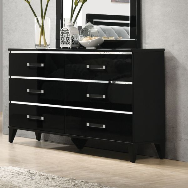 Acme Furniture - Chelsie Dresser with Mirror Set in Black - 27415-14