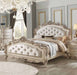 Acme Furniture - Gorsedd Fabric & Antique White Queen Bed - 27440Q - GreatFurnitureDeal
