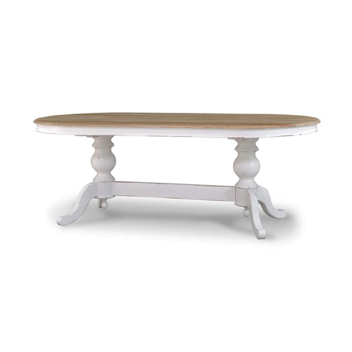 Bramble - Farmhouse Oval Dining Table 84'' in White Harvest - BR-27446WHD - GreatFurnitureDeal