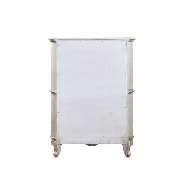 Acme Furniture - Gorsedd Fabric & Antique White 6 Piece Queen Bedroom Set - 27440Q-6SET