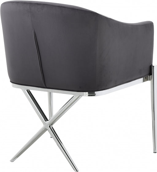Meridian Furniture - Xavier Velvet Dining Chair Set of 2 in Grey - 762Grey-C - GreatFurnitureDeal