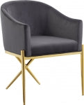 Meridian Furniture - Xavier Velvet Dining Chair Set of 2 in Grey - 763Grey-C