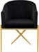 Meridian Furniture - Xavier Velvet Dining Chair Set of 2 in Black - 763Black-C - GreatFurnitureDeal