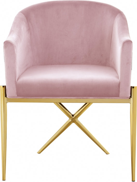 Meridian Furniture - Xavier Velvet Dining Chair Set of 2 in Pink - 763Pink-C - GreatFurnitureDeal