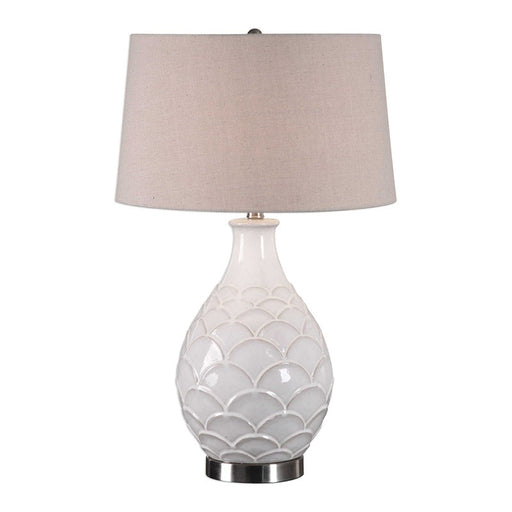 Uttermost - Camellia Glossed White Table Lamp - 27534-1