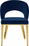 Meridian Furniture - Roberto Velvet Dining Chair Set of 2 in Navy - 765Navy-C - GreatFurnitureDeal